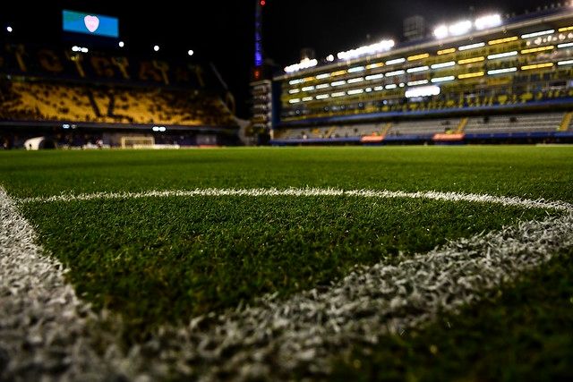 Visão do gramado do estádio La Bombonera, casa do Boca Juniors
