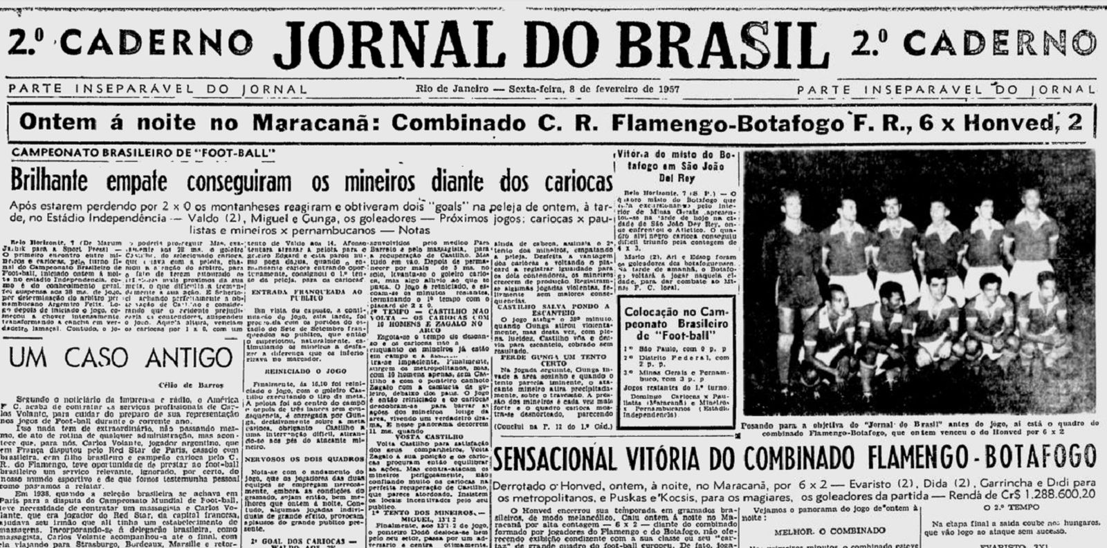 Jornal Botafogo Flamengo Honved