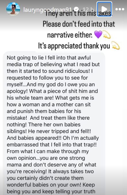 Lauryn Goodman Instagram story Kyle Waker