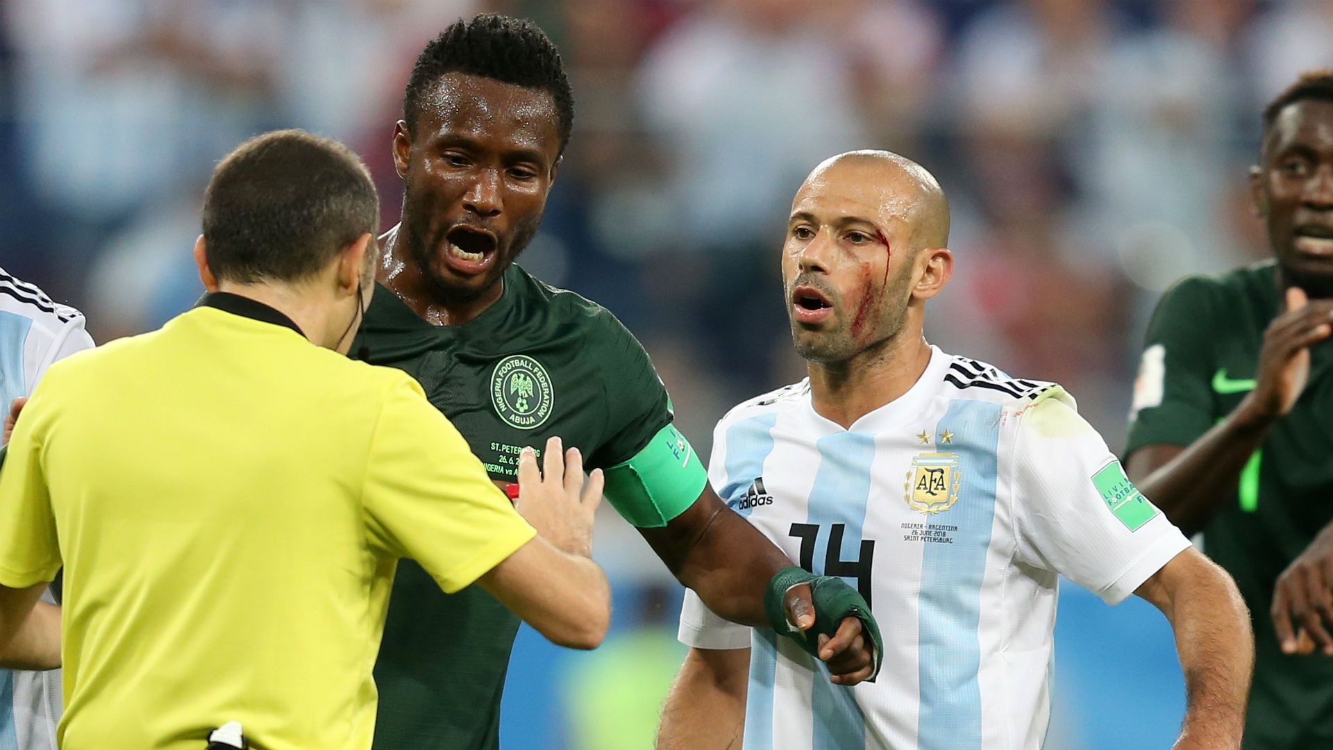 Javier Mascherano John Obi Mikel Argentina Nigeria World Cup 2018