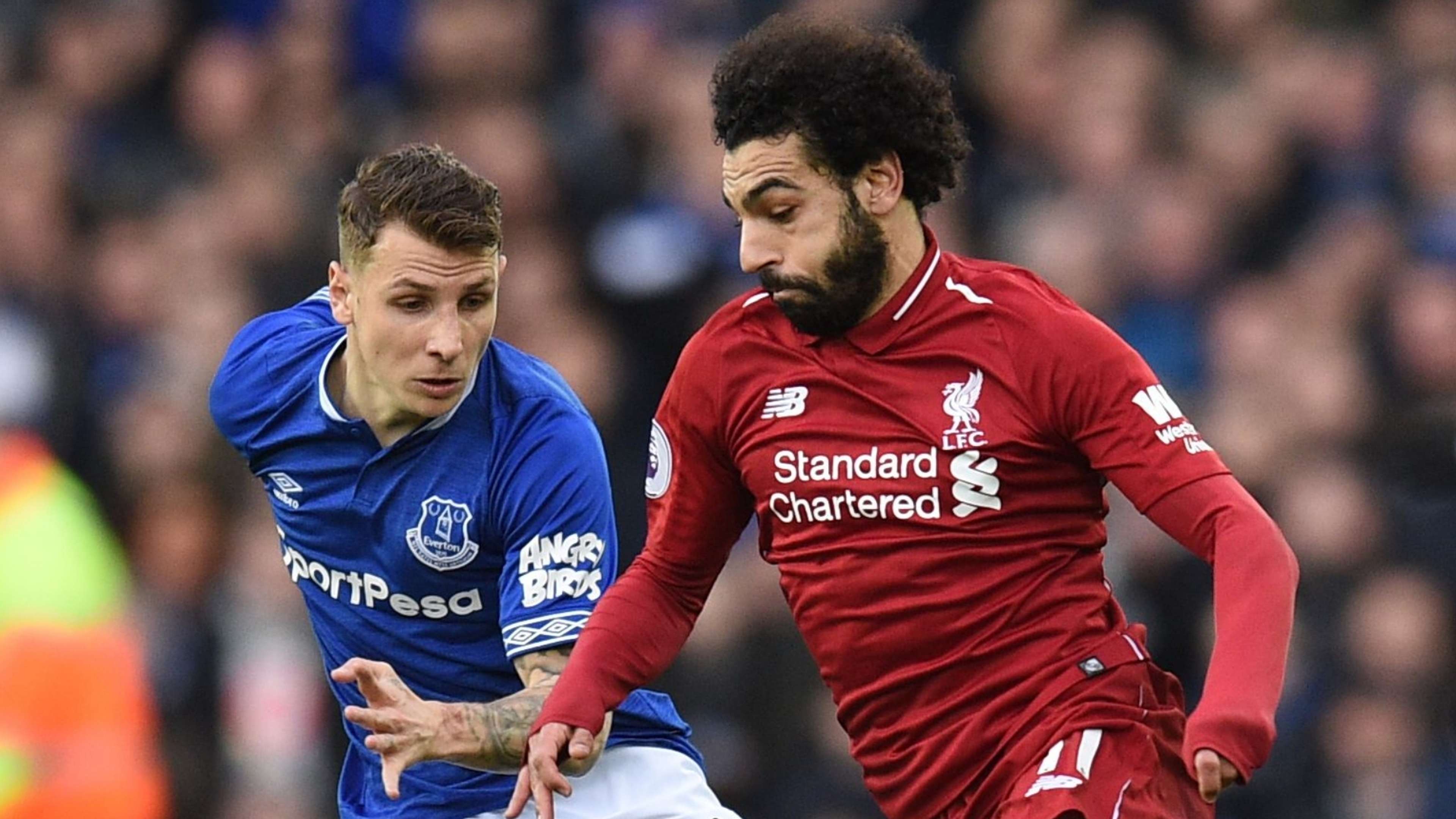 Lucas Digne, Mohamed Salah, Everton vs Liverpool 2018-19