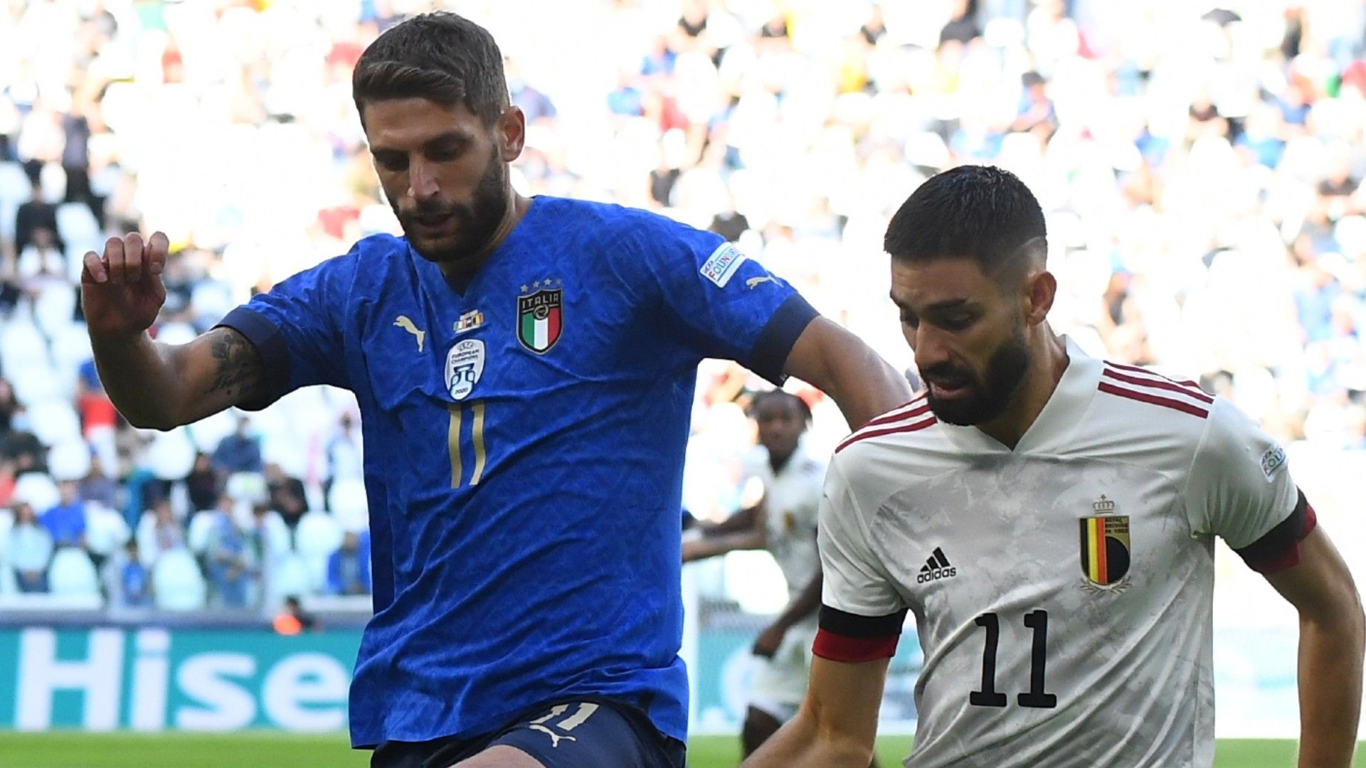 Domenico Berardi Italy Yannick Carrasco Belgium 2021 Nations League