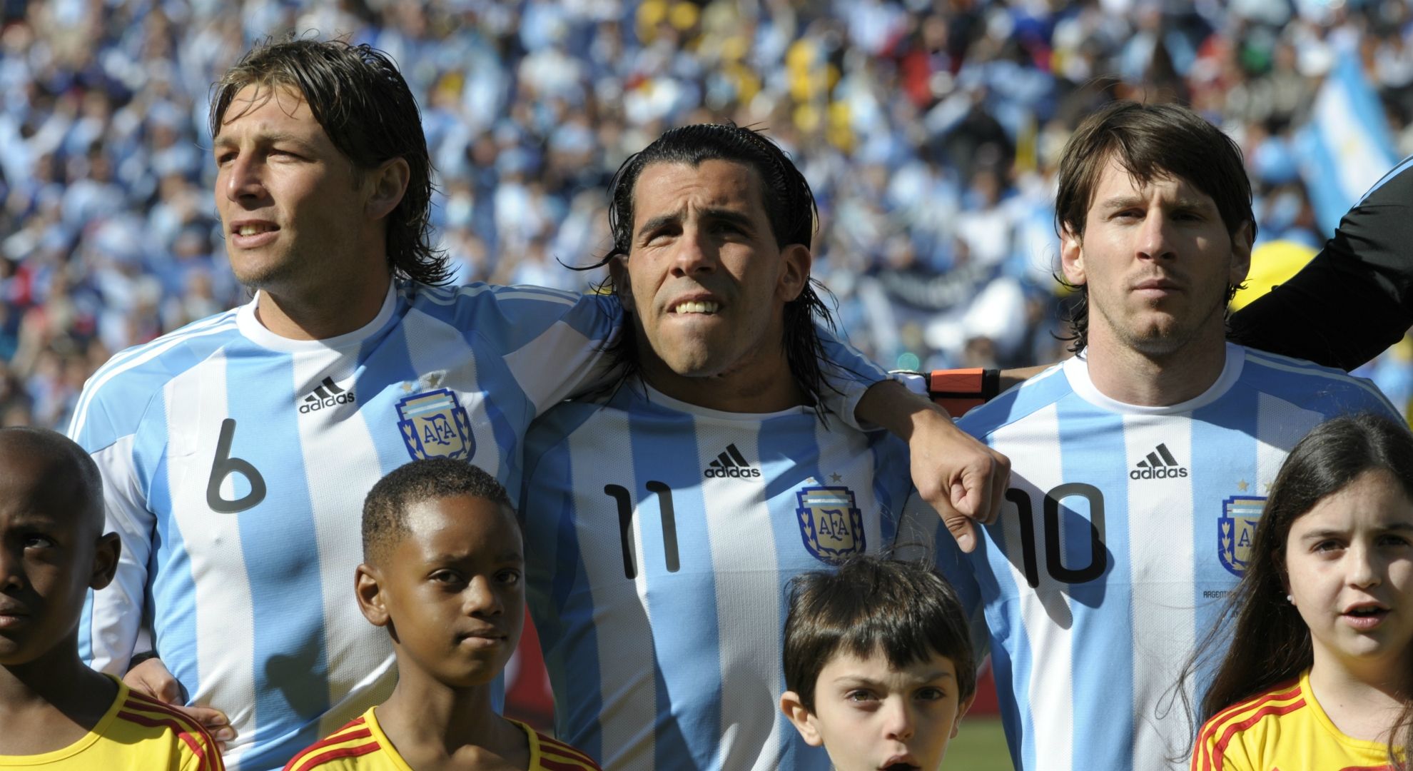 Carlos Tevez Gabriel Heinze Lionel Messi