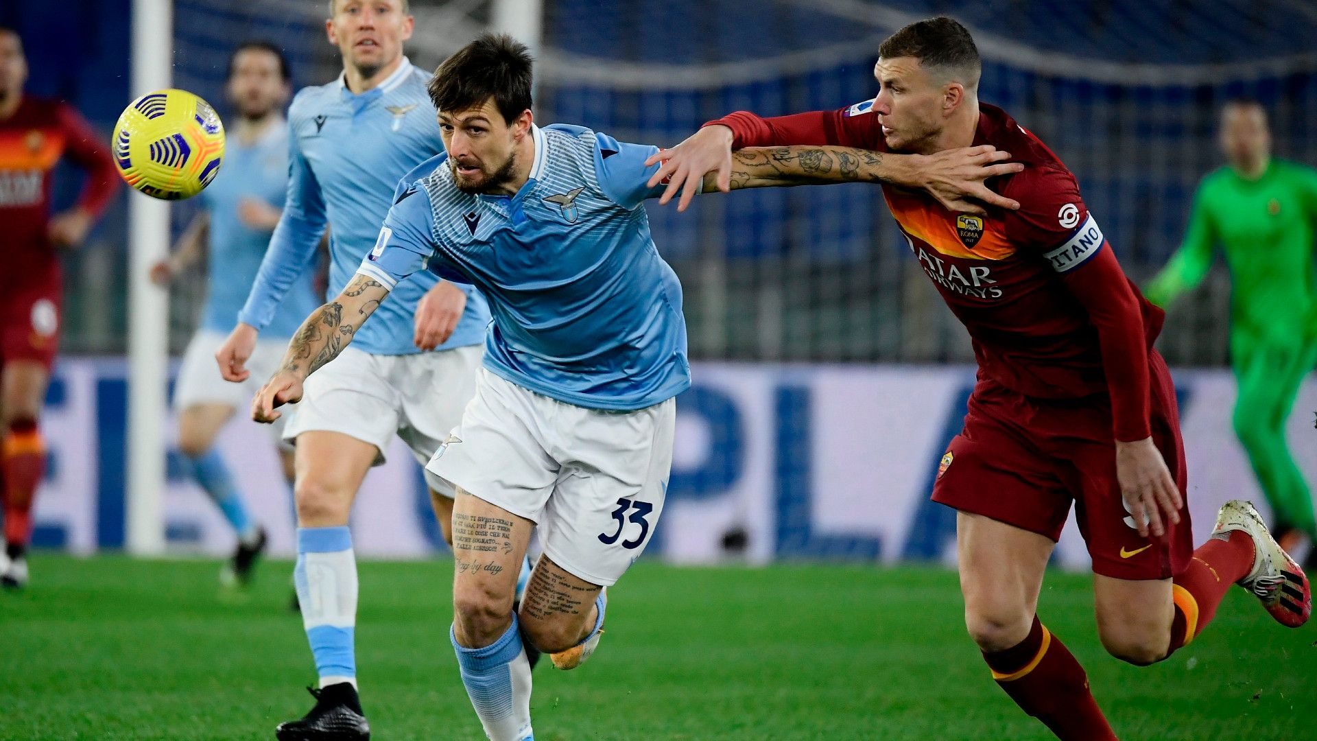 FRANCESCO ACERBI LAZIO EDIN DZEKO ROMA SERIE A 15012021