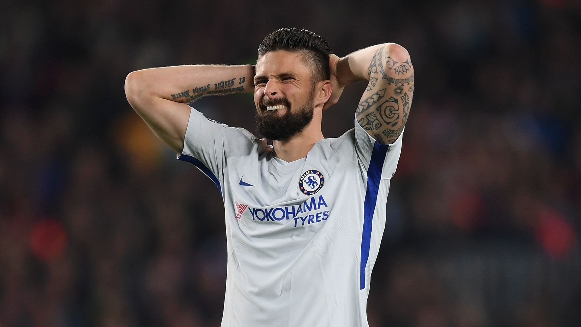 Olivier Giroud Chelsea Barcelona Champions League 2017-18