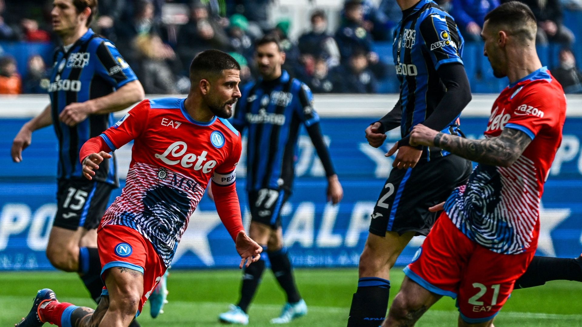Insigne celebrating Atalanta Napoli Serie A