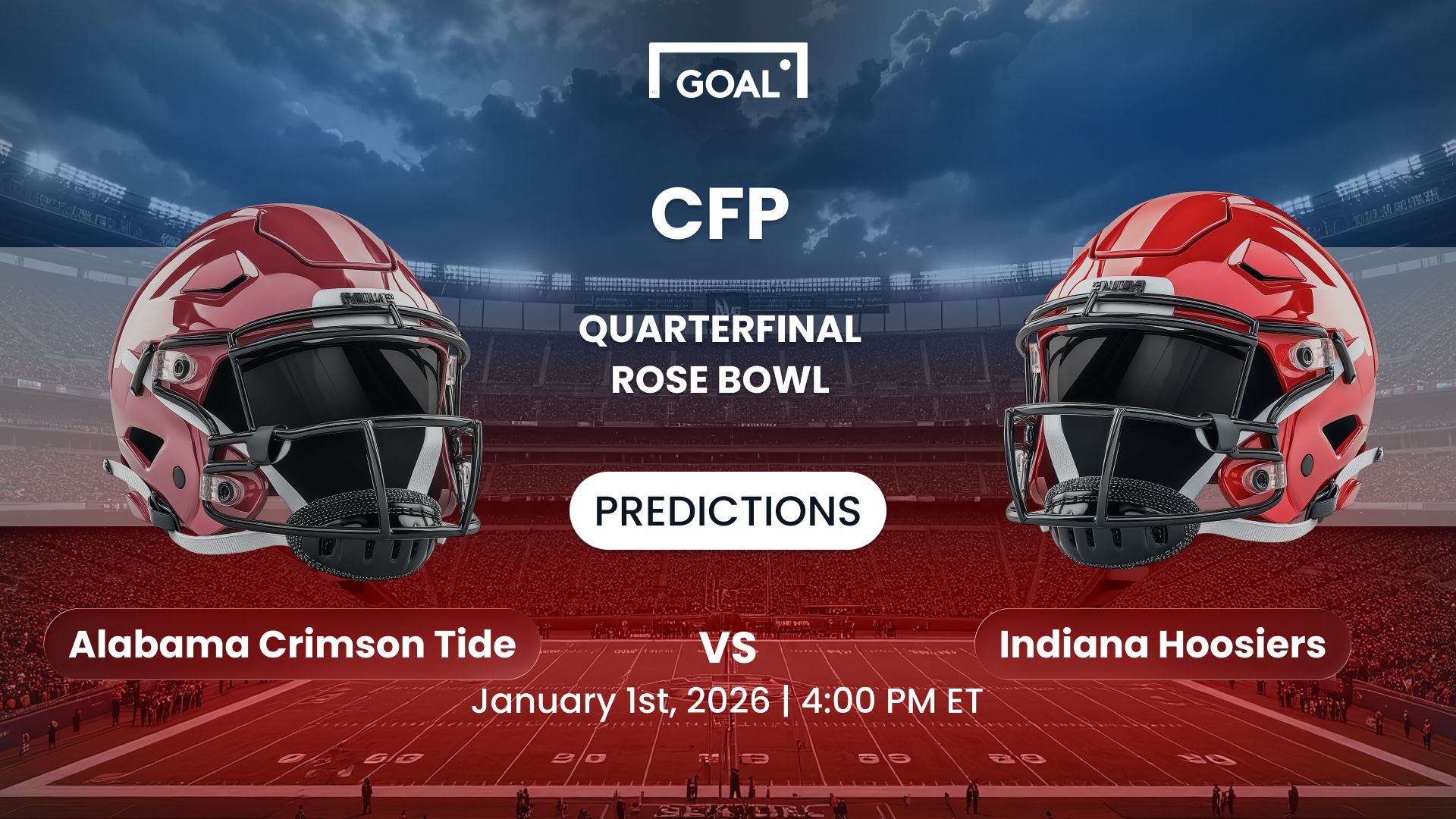 Alabama vs Indiana Predictions rose bowl