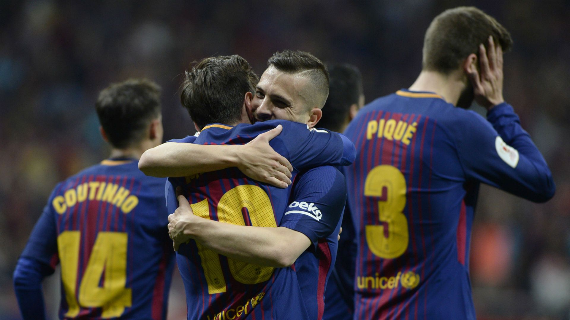 Lionel Messi Jordi Alba Barcelona Sevilla Copa del Rey