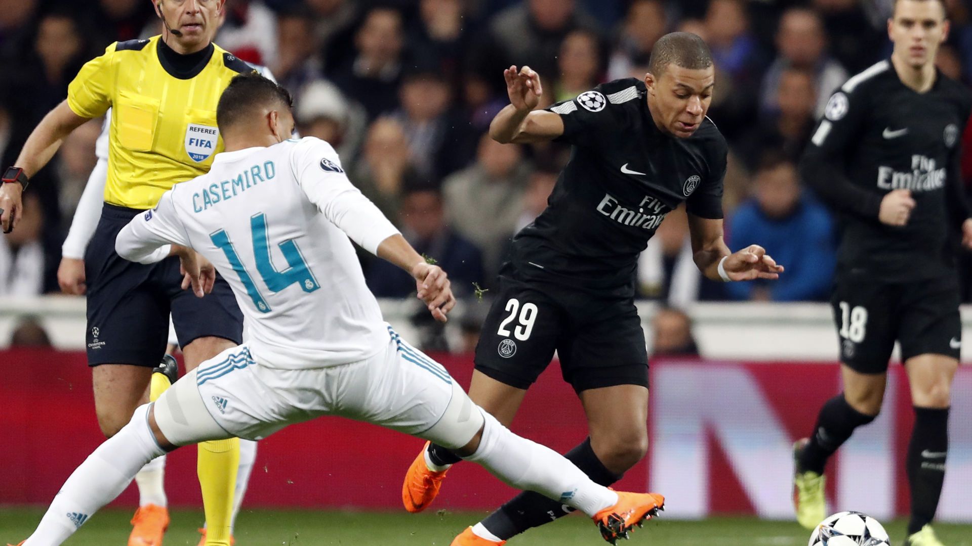Mbappe Casemiro Real Madrid PSG Champions League 14022018