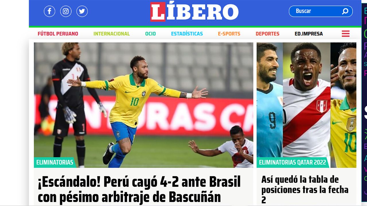Libero Reações Peru Brasil 13102020