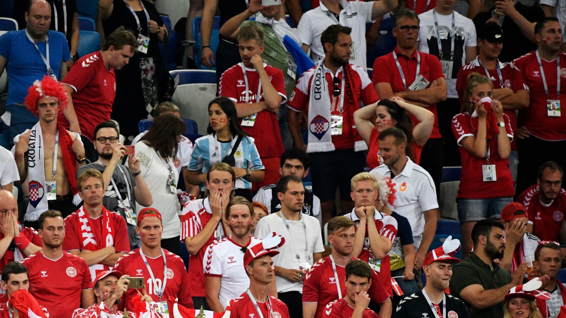 Fans Denmark Croatia World Cup 01072018