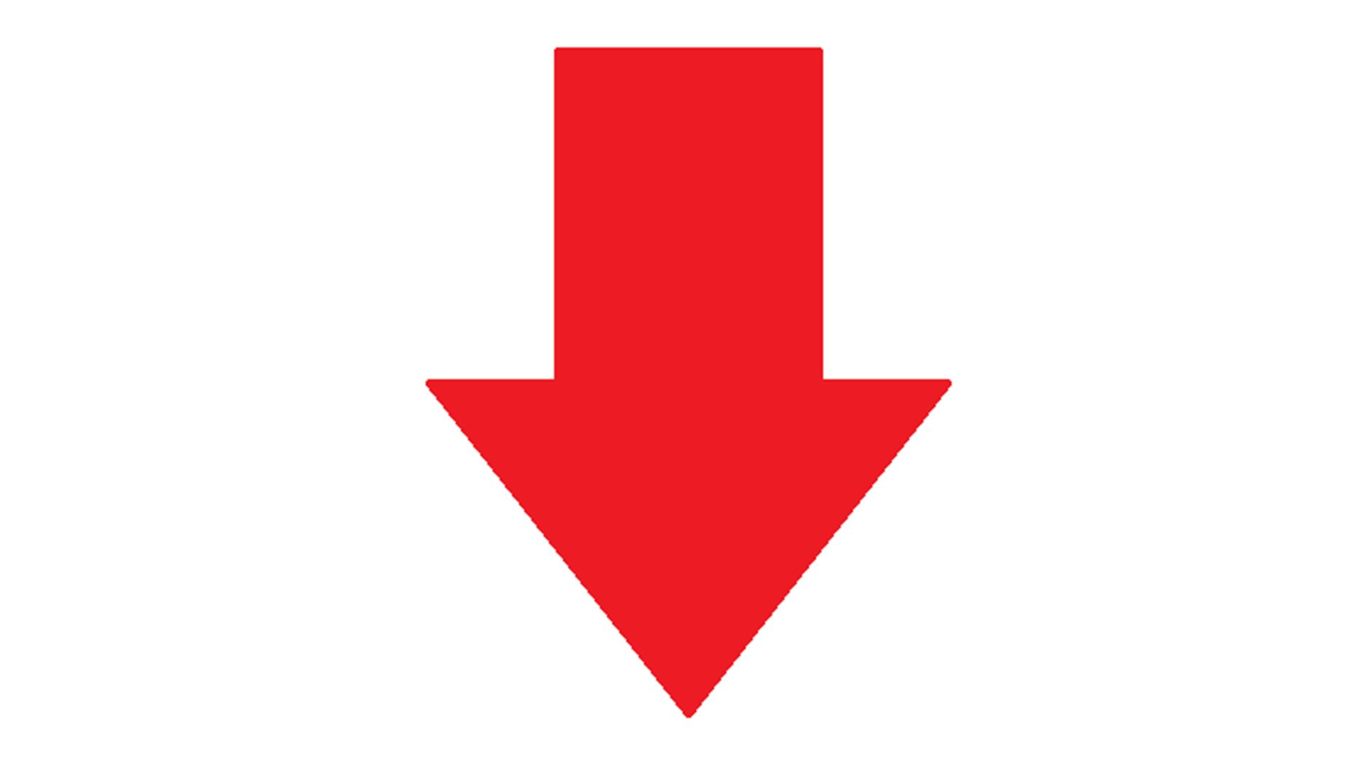 Freccia giù rossa