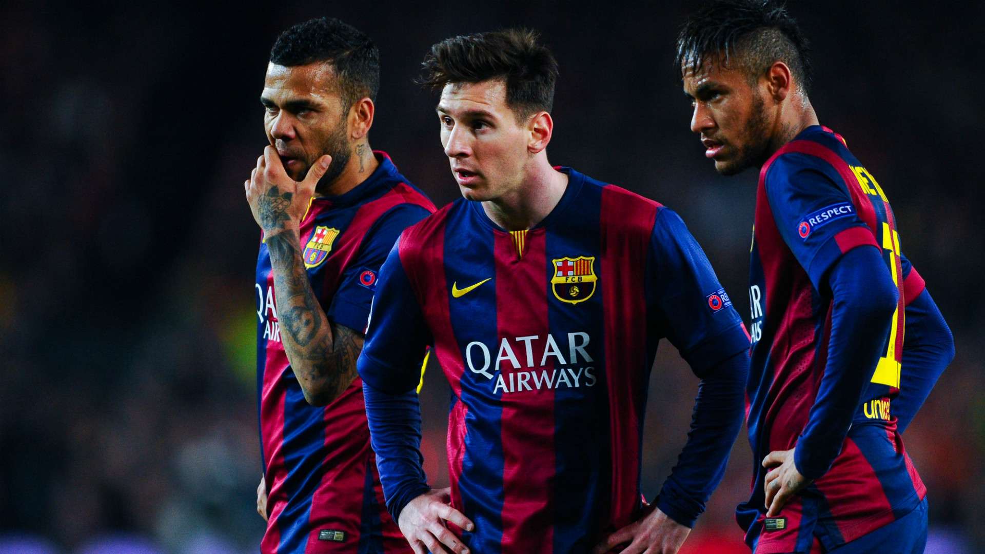 Dani Alves Leo Messi Neymar Barcelona Champions League