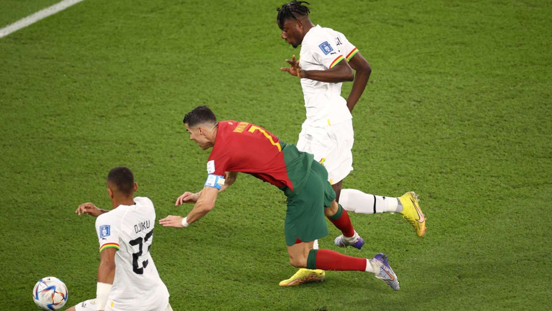 Mohammed Salisu and Cristiano Ronaldo.