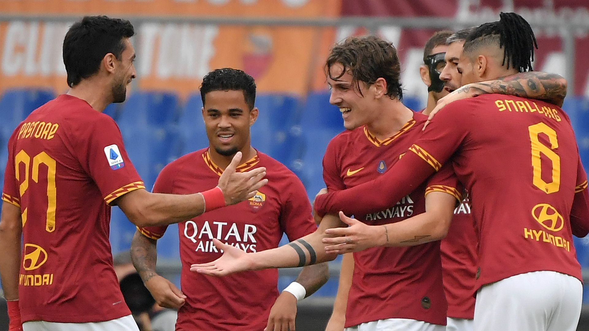Roma celebrating Napoli Serie A