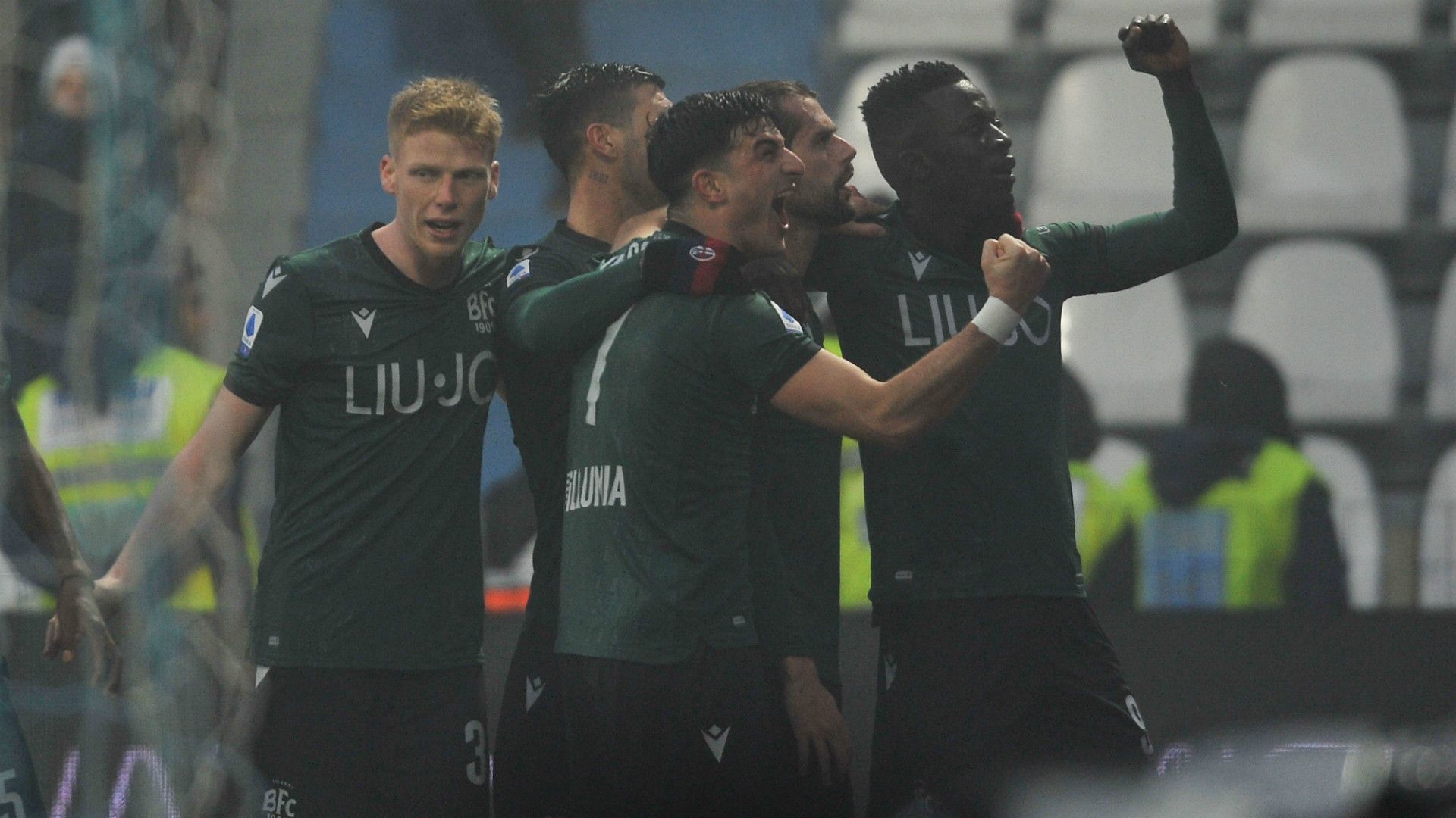 Bologna celebrating SPAL Serie A