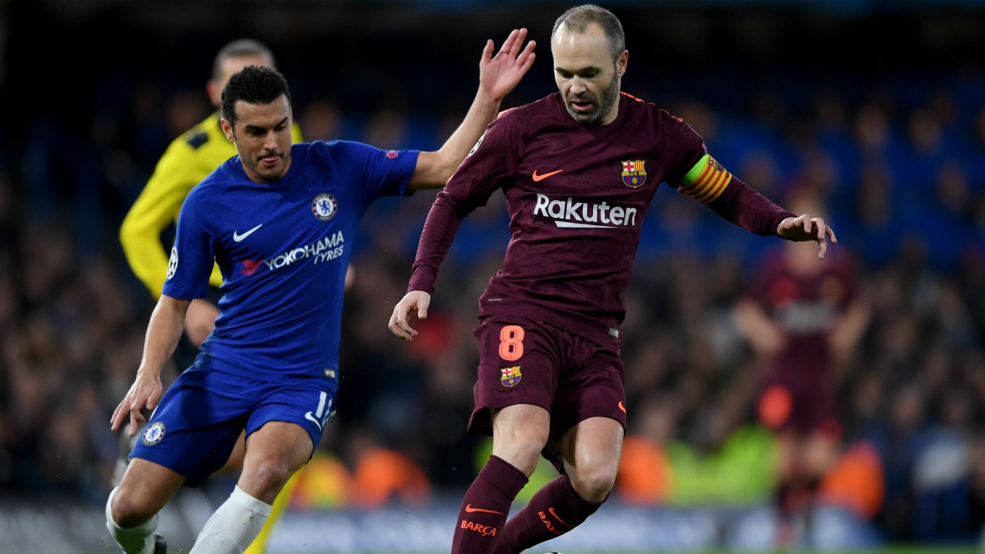 Iniesta Pedro Hazard Rakitic Paulinho Messi Pedro Kante Chelsea Barcelona Champions League