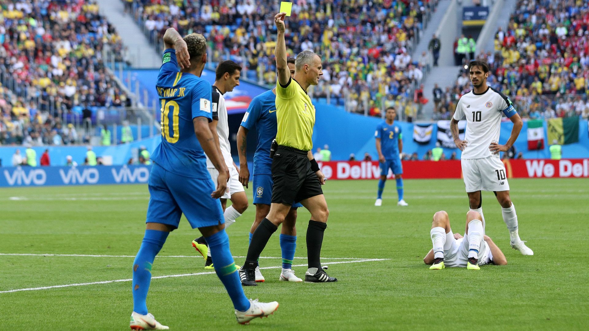 Neymar Yellow Card World Cup Brazil Costa Rica
