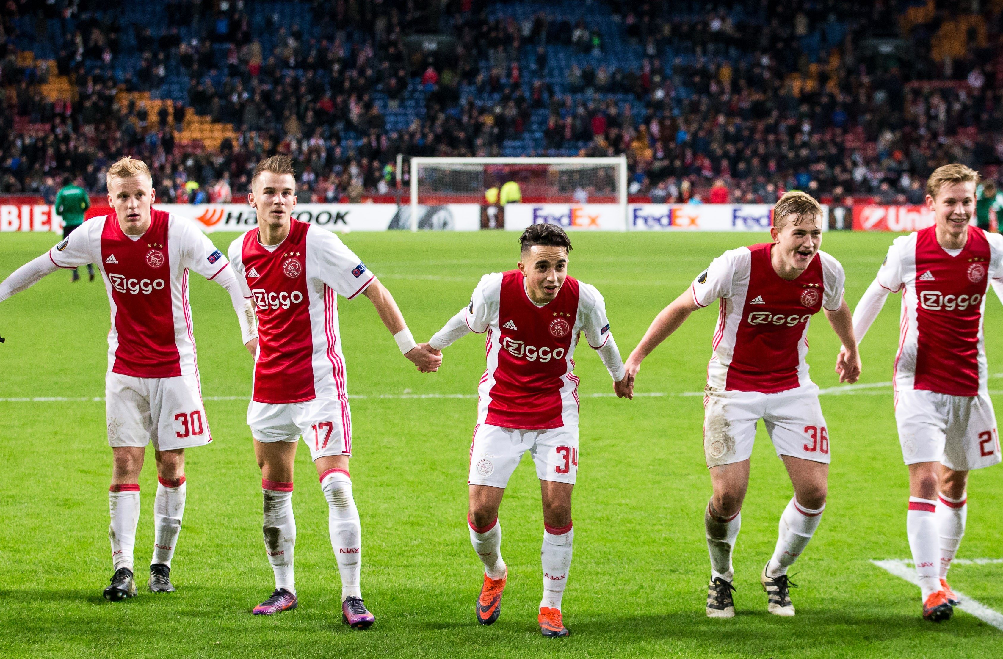 Donny van de Beek, Vaclav Cerny, Abdelhak Nouri, Matthijs de Ligt, Frenkie de Jong, Ajax - Panathinaikos, 24112016
