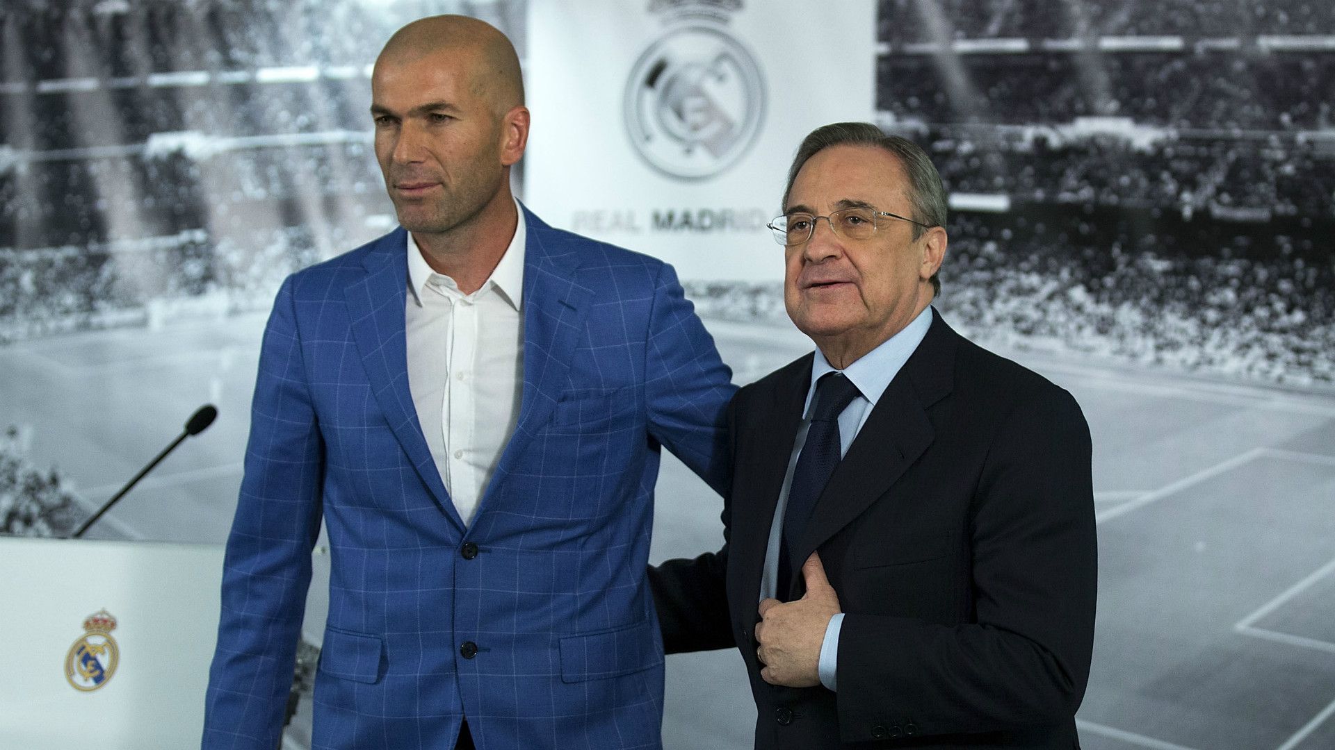 ZINEDINE ZIDANE FLORENTINO PEREZ REAL MADRID