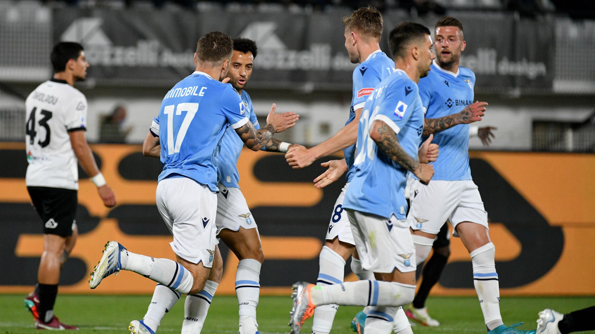 Spezia Lazio celebrate Serie A