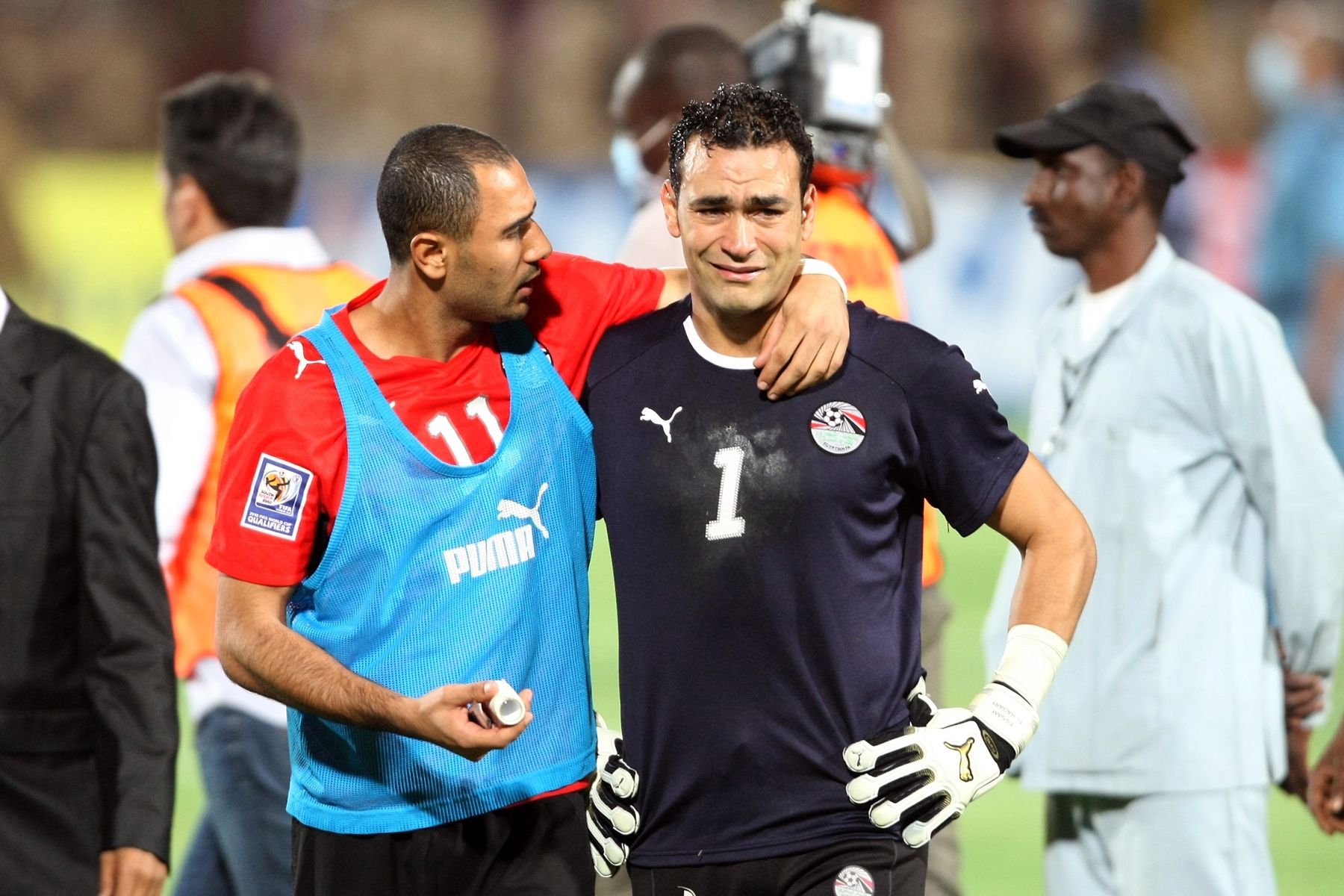 Egypt's Mohammed Shawki Essam al-Hadary after losing the 2010 World Cup qualifying