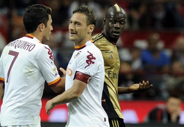 Balotelli e Totti in Milan-Roma (Serie A)