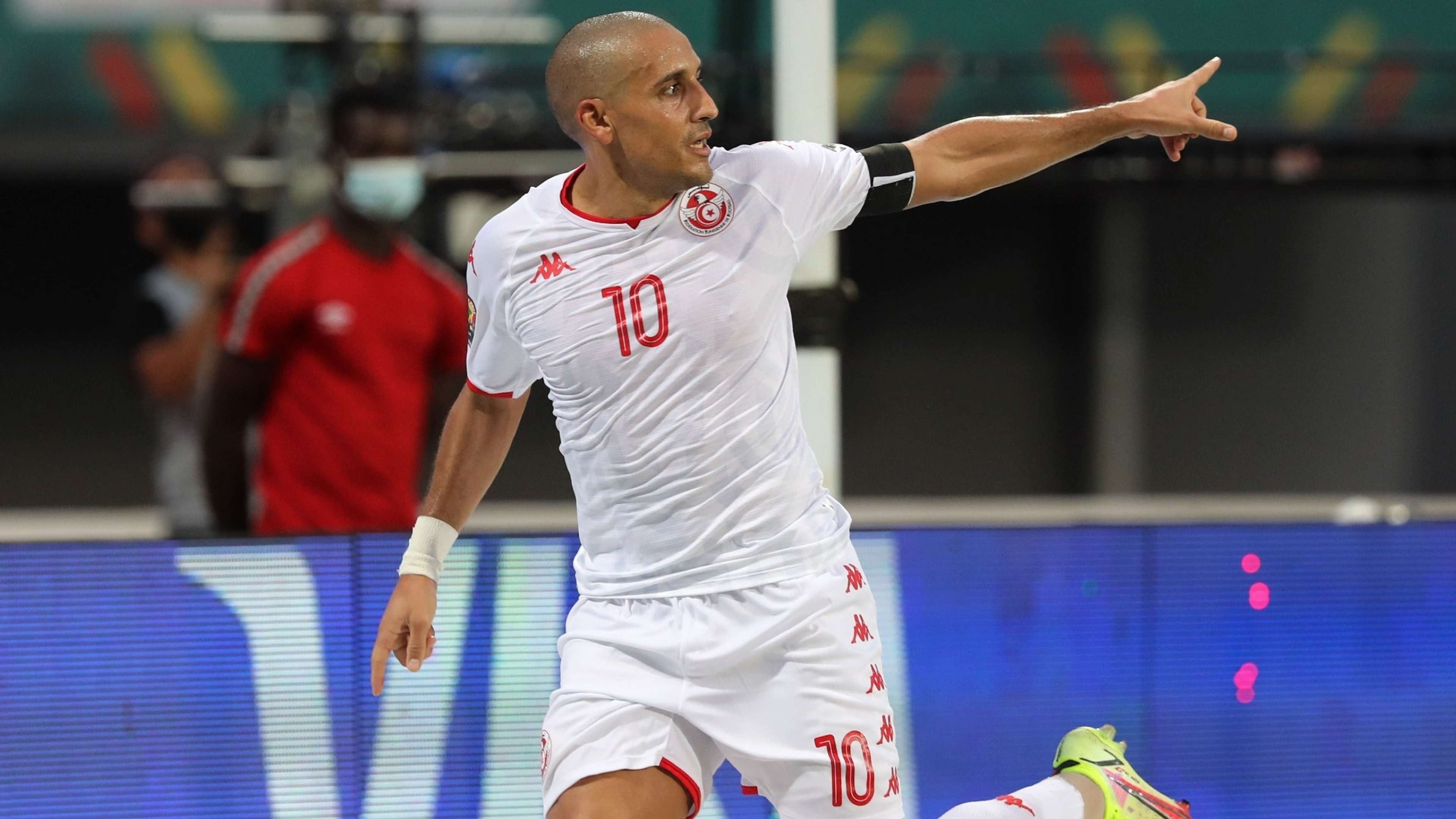 Wahbi Khazri of Tunisia celebrates goal during the 2021 Africa Cup of Nations.