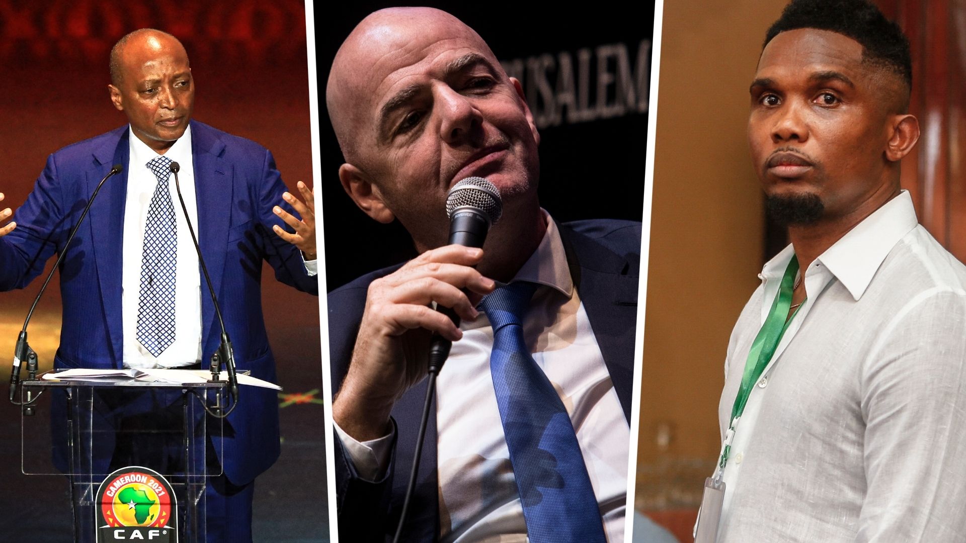 Patrice Motsepe - Gianni Infantino - Samuel Eto'o