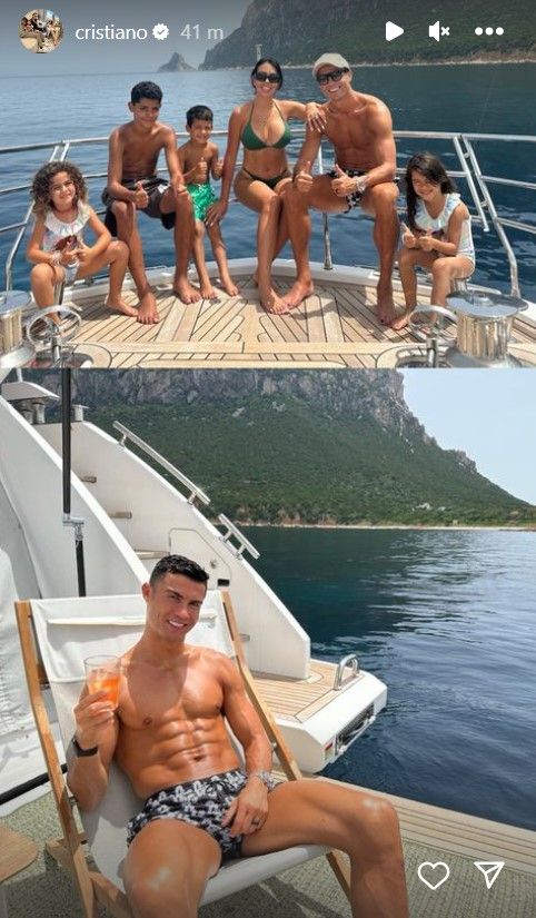 Loved up Cristiano Ronaldo chills on a luxury yacht with bikini