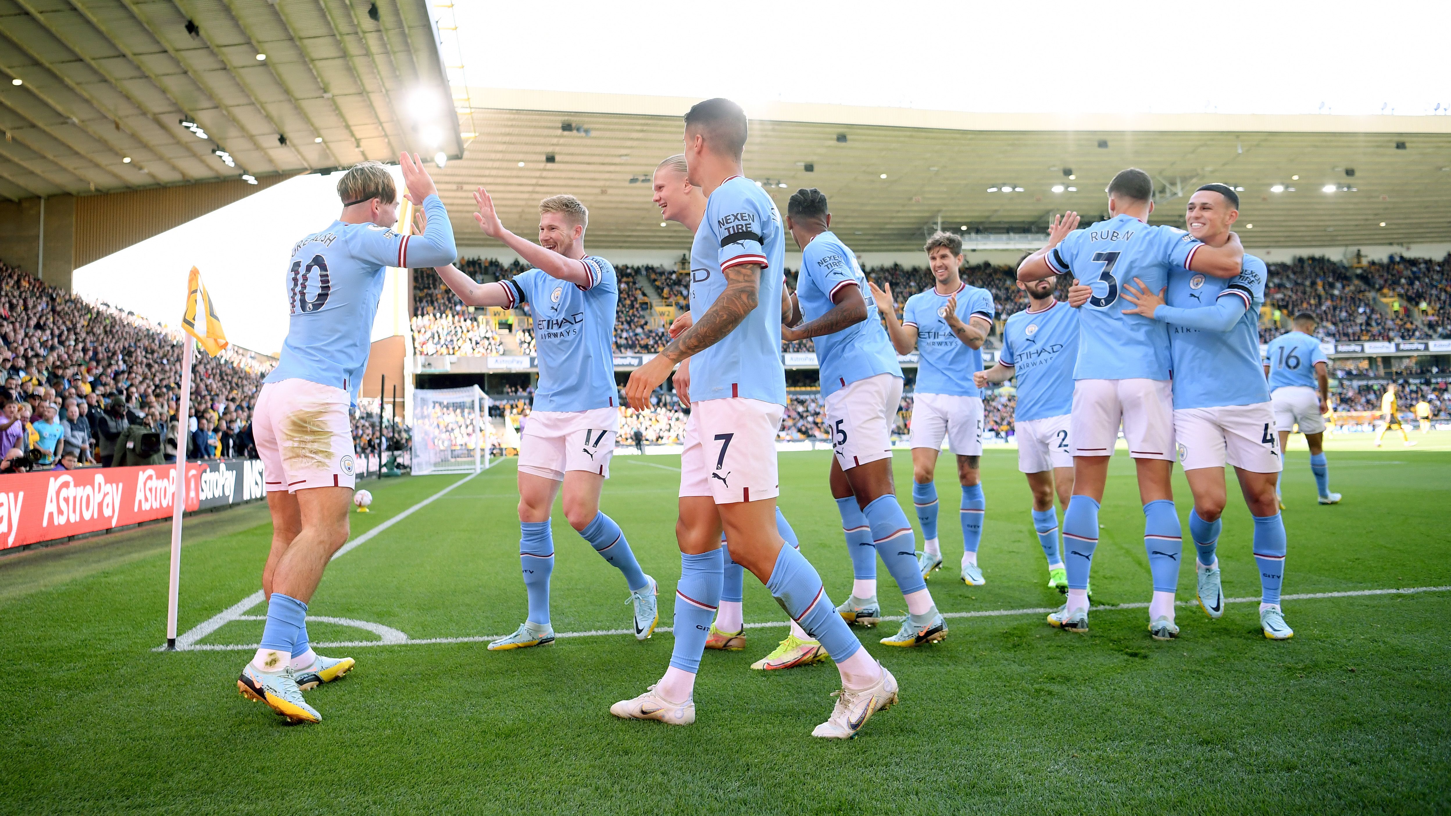 Jack Grealish Kevin De Bruyne Manchester City Wolves 2022-23