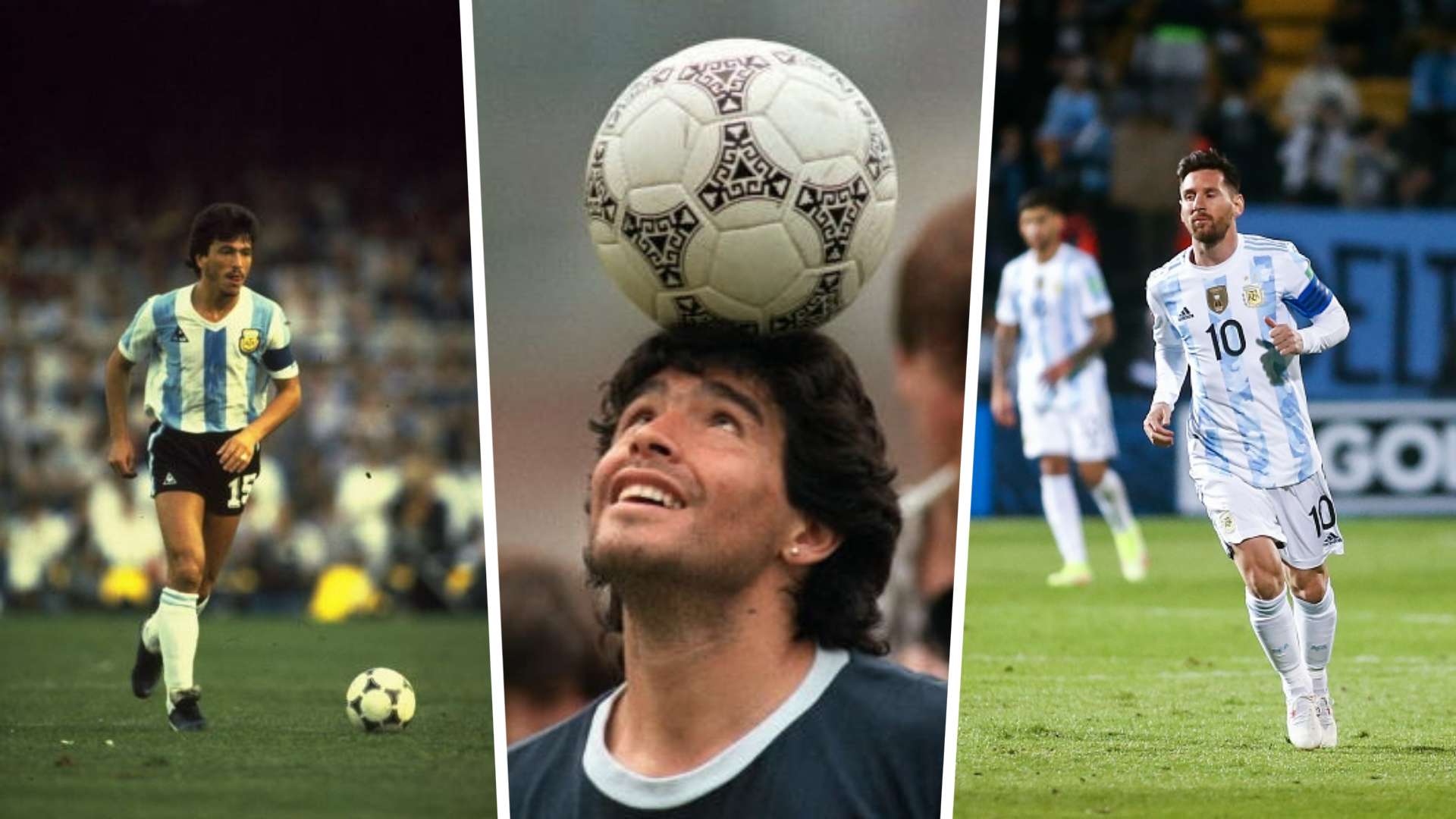 Daniel Passarella & Diego Armando Maradona & Lionel Messi 