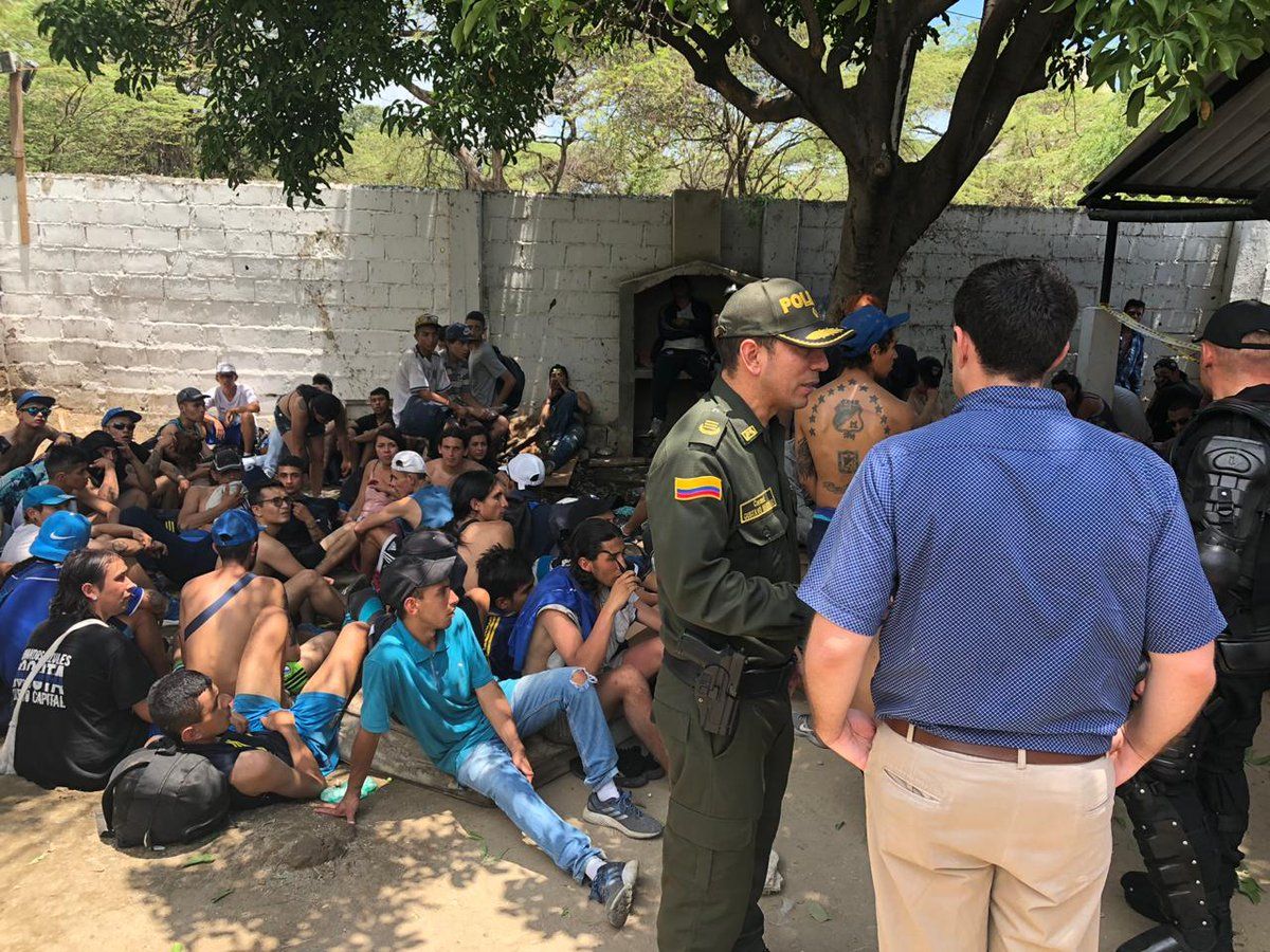 Hinchas de Millonarios detenidos en Santa Marta