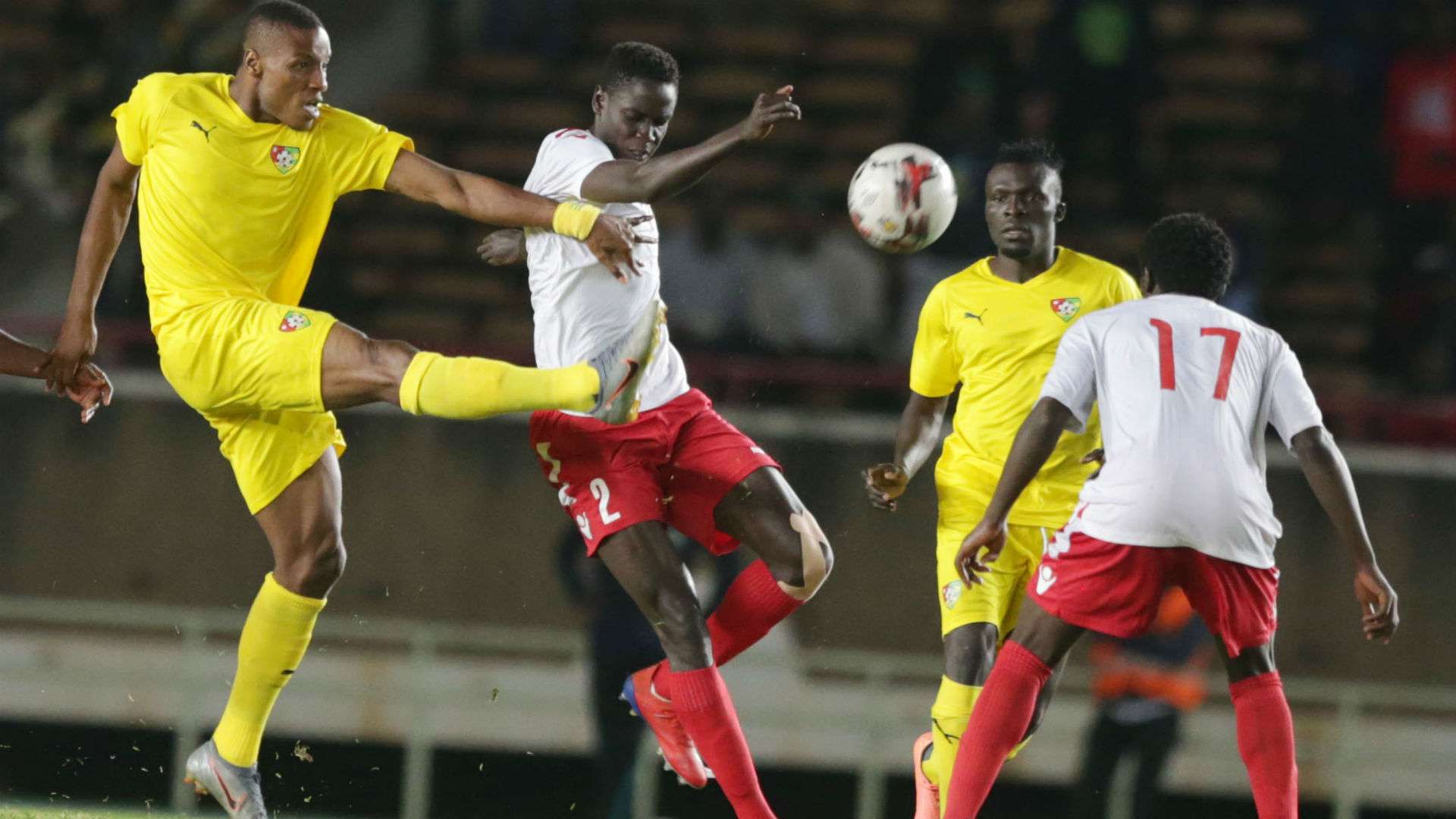 JOSEPH OKUMU of Kenya and Harambee Stars vs MARCELO of Togo.