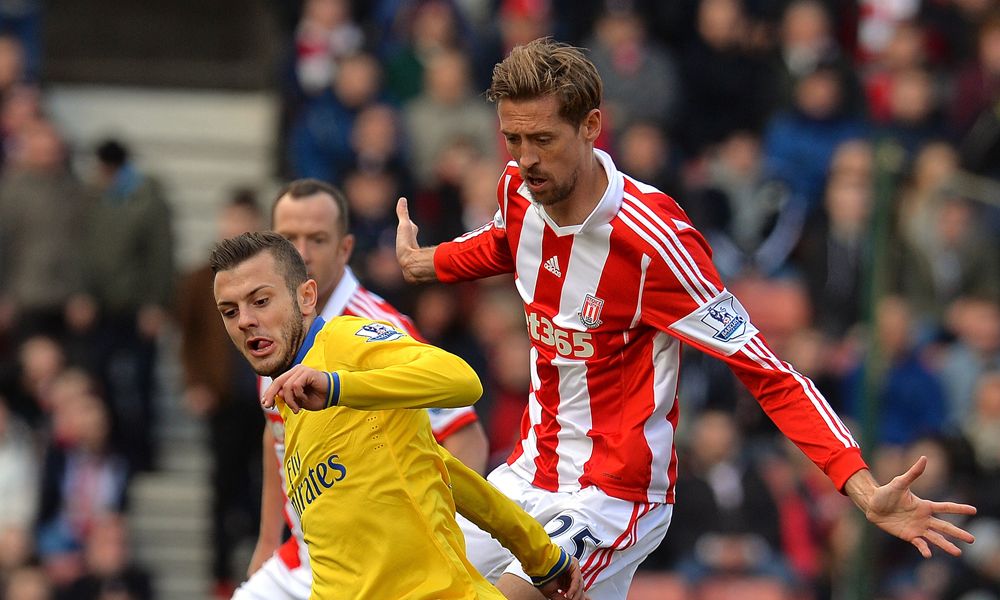 Jack Wilshere Peter Crouch Stoke City Arsenal Premier League 312014