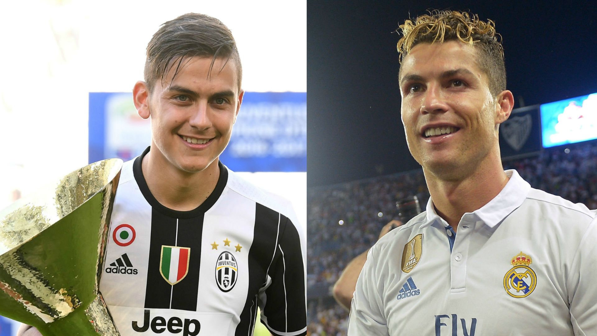 Paulo Dybala Cristiano Ronaldo Juventus Real Madrid collage ita