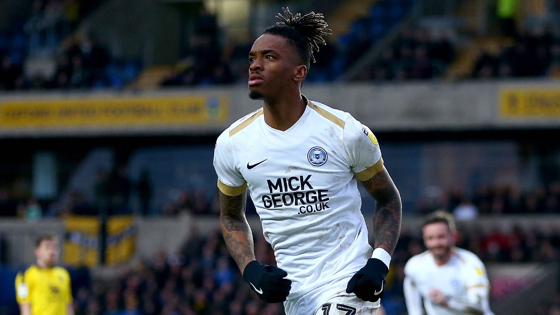 Ivan Toney playing for Peterborough United in 2020