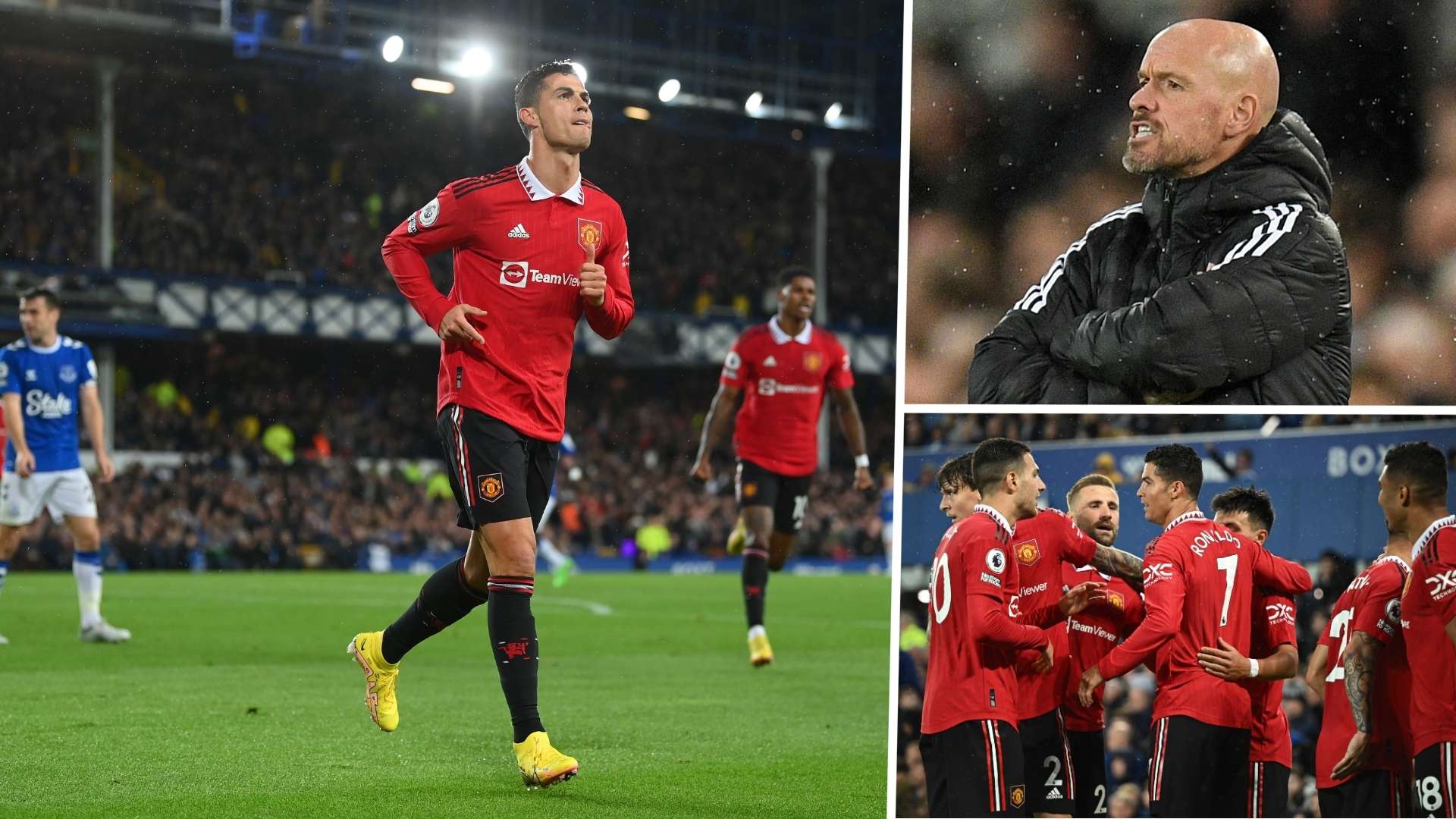 Cristiano Ronaldo, Eric Ten Hag, Everton Vs. Manchester United GFX