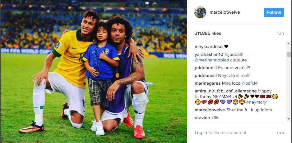Marcelo Neymar Birthday Tweet