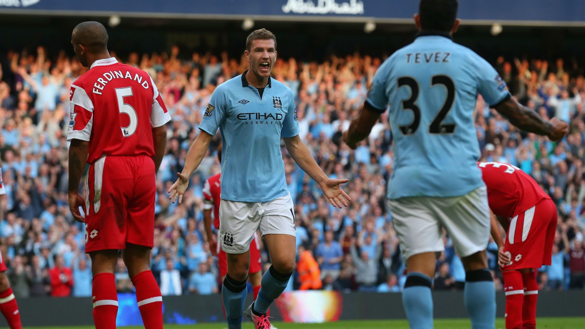 edin dzeko - manchester city 3 qpr 1 - premier league - 01092012