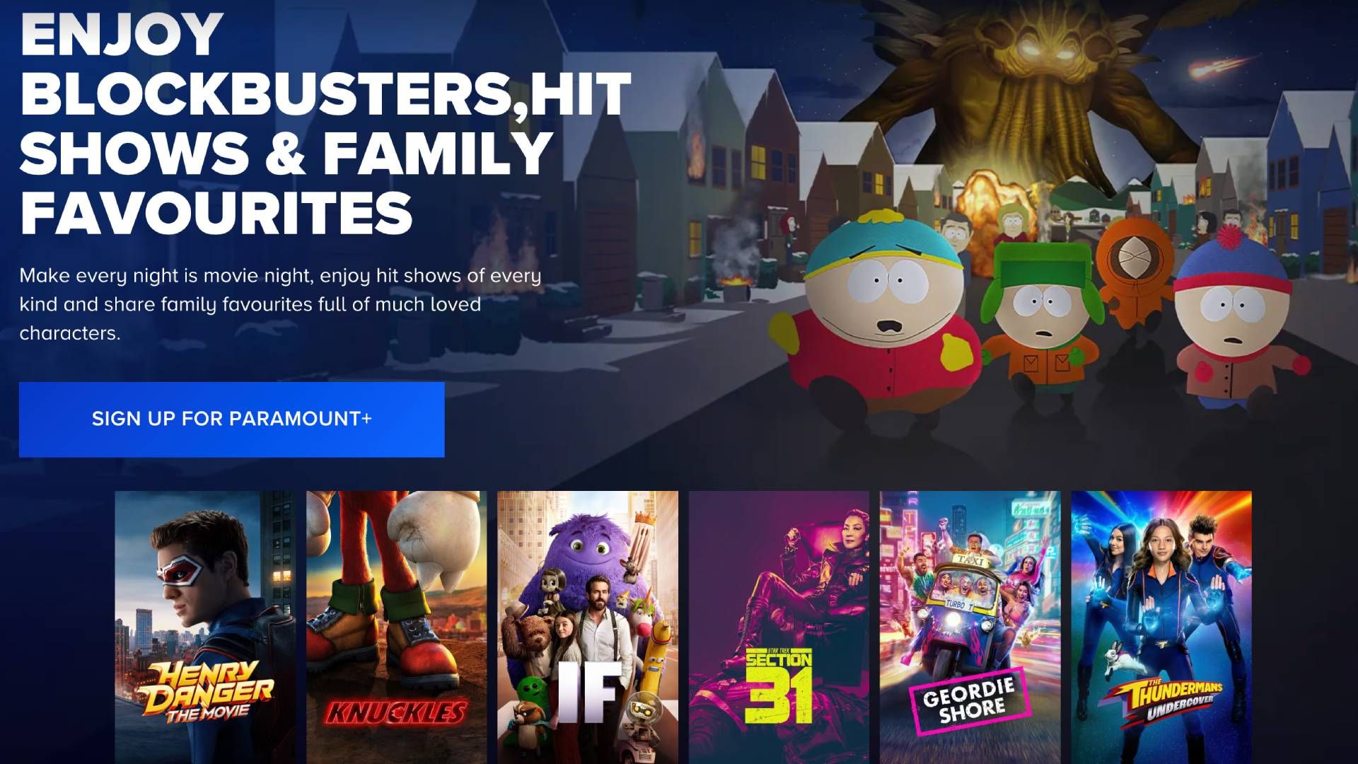 Paramount+ screen