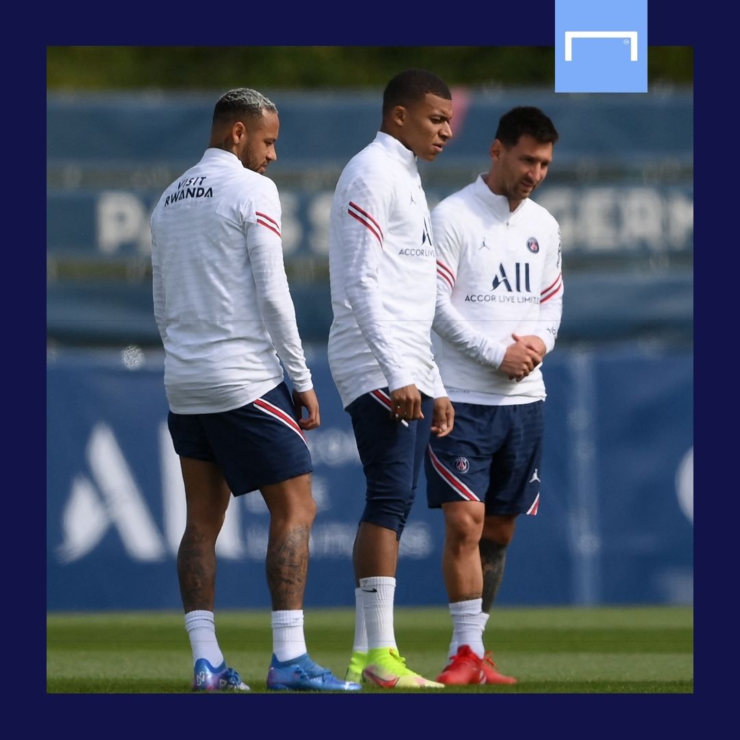 Kylian Mbappe Neymar Lionel Messi PSG GFX