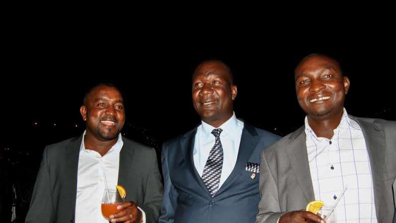 Tusker coach Francis Kimanzi, Robert Matano (Ulinzi Stars) and Zedekiah Otieno (Sony Sugar) at the function.