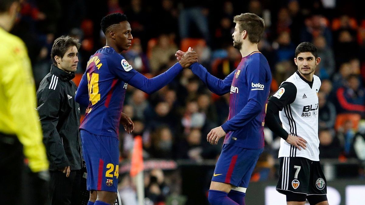 Yerry Mina & Gerard Piqué Barcelona 08022018