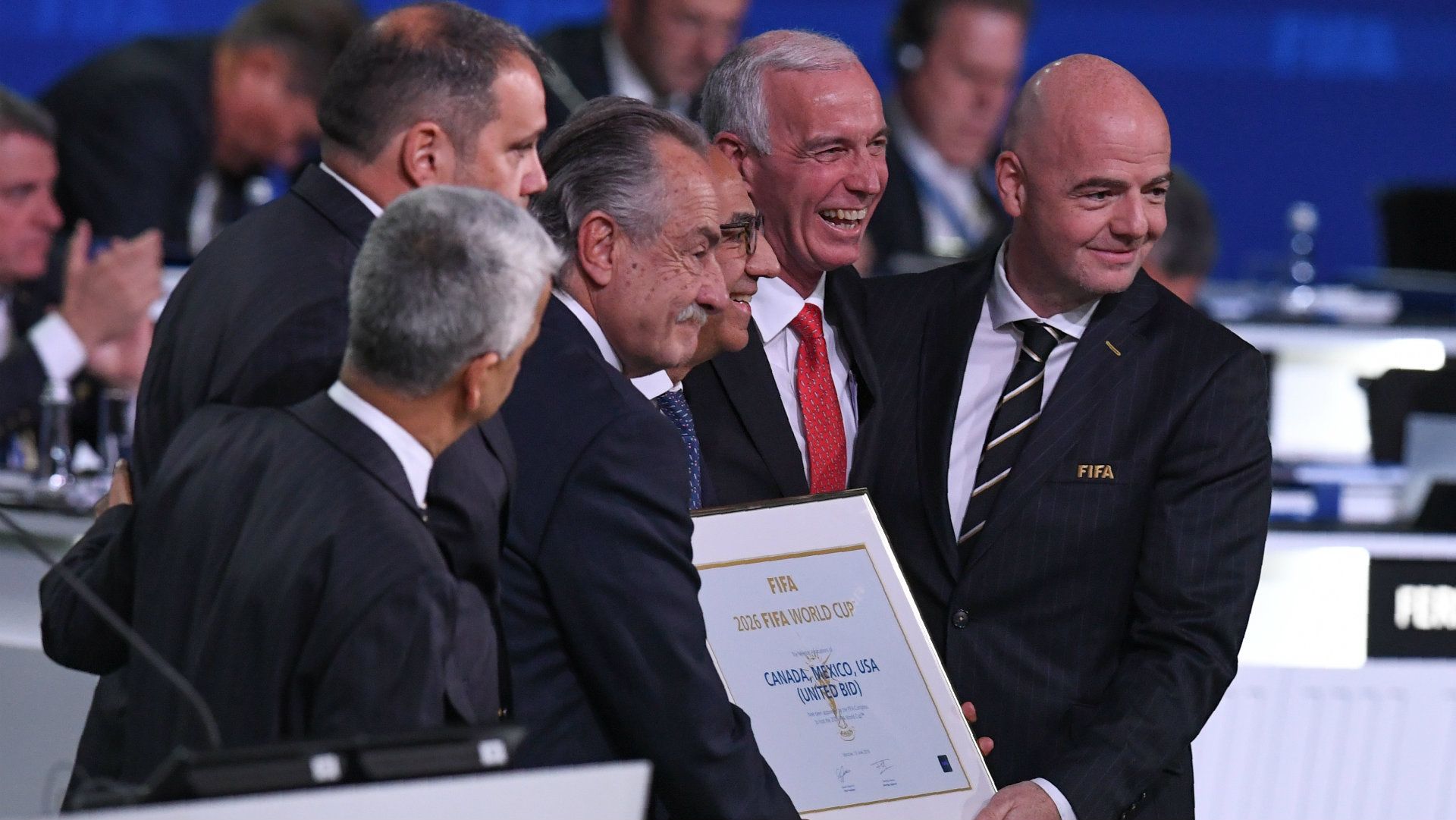 Carlos Cordeiro Decio de Maria Serrano Steve Reed Gianni Infantino United Bid World Cup 2026