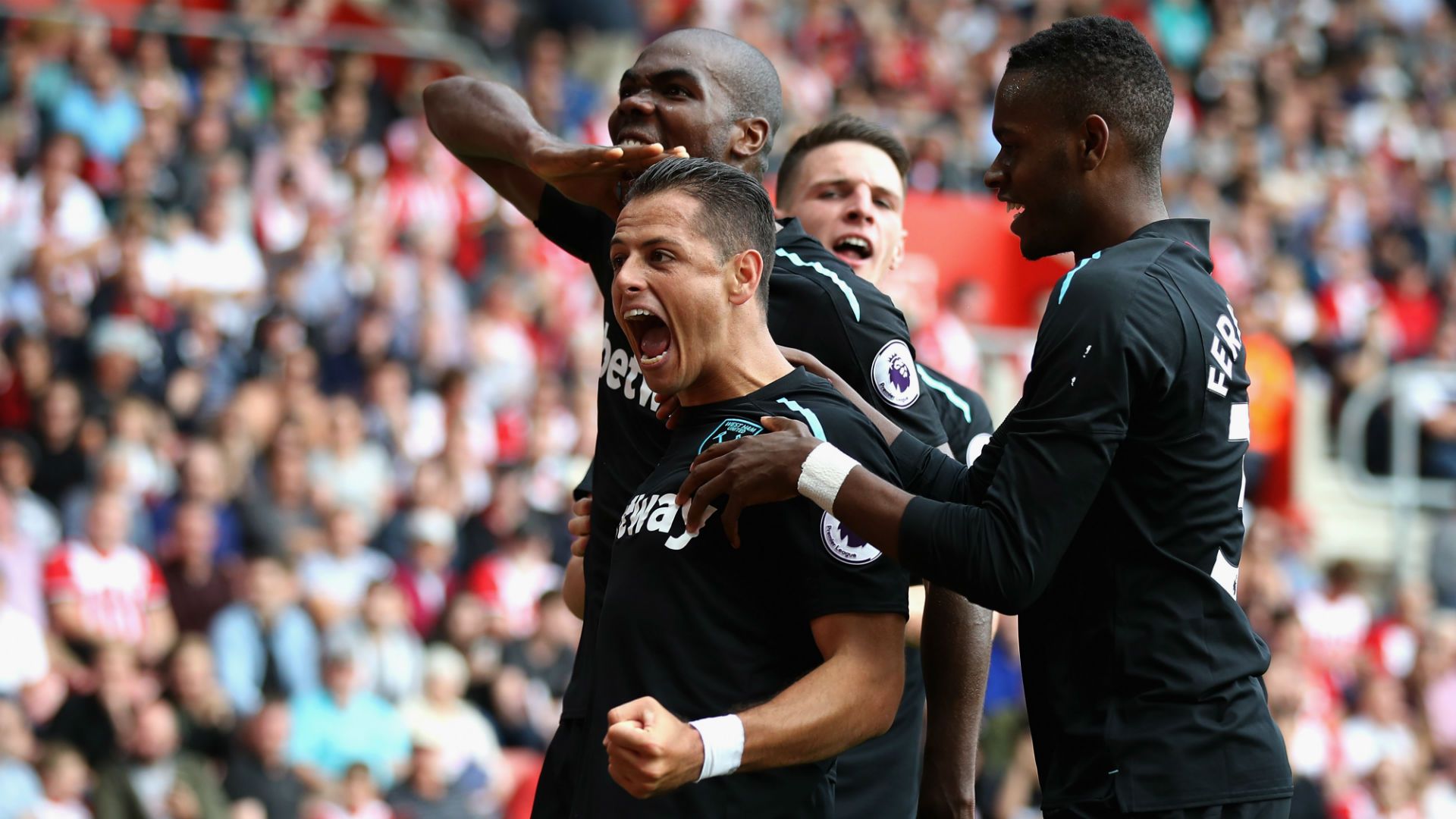 chicharito festejo west ham