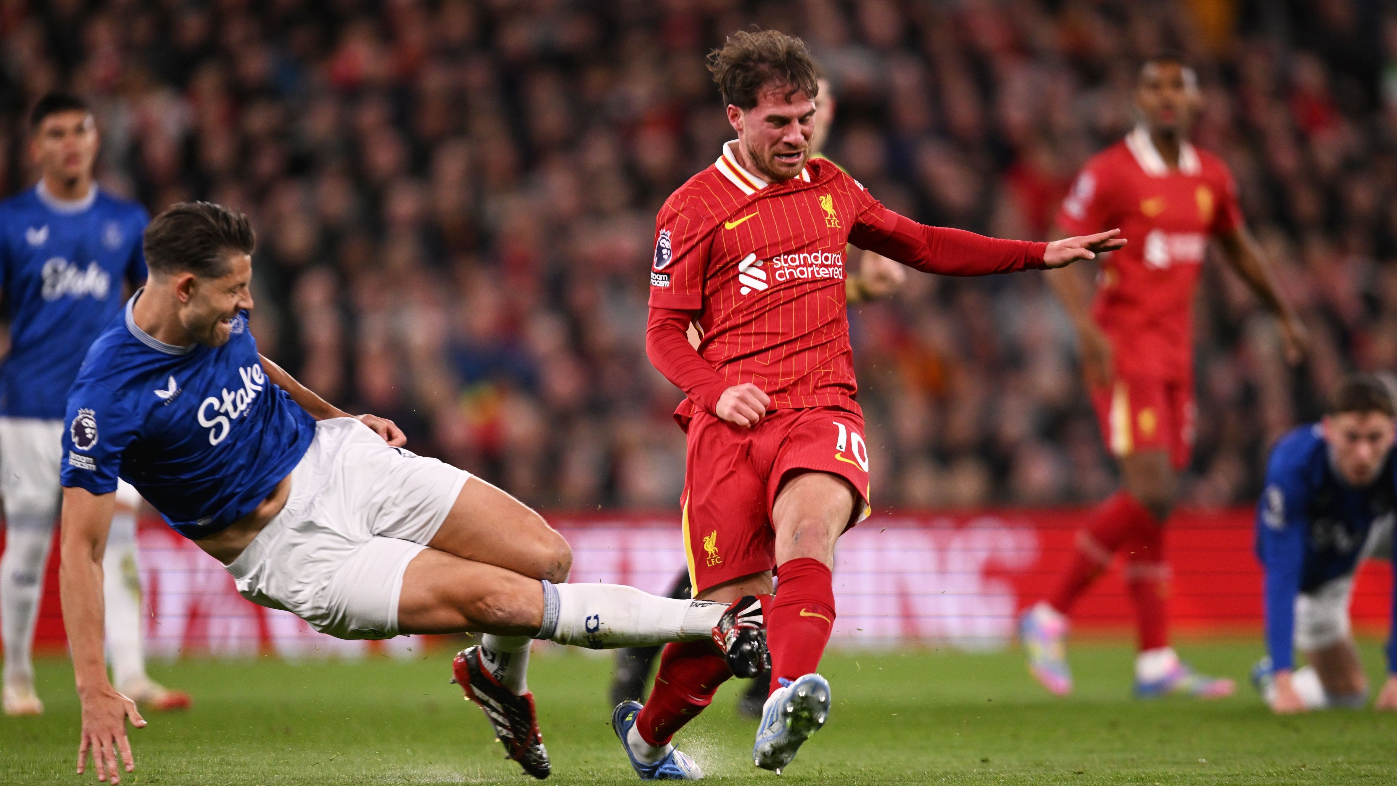 'He endangers Alexis Mac Allister's safety!' - James Tarkowski called out by PGMOL chief Howard Webb for shocking challenge in Everton's loss at Liverpool and claims defender should have been sent off