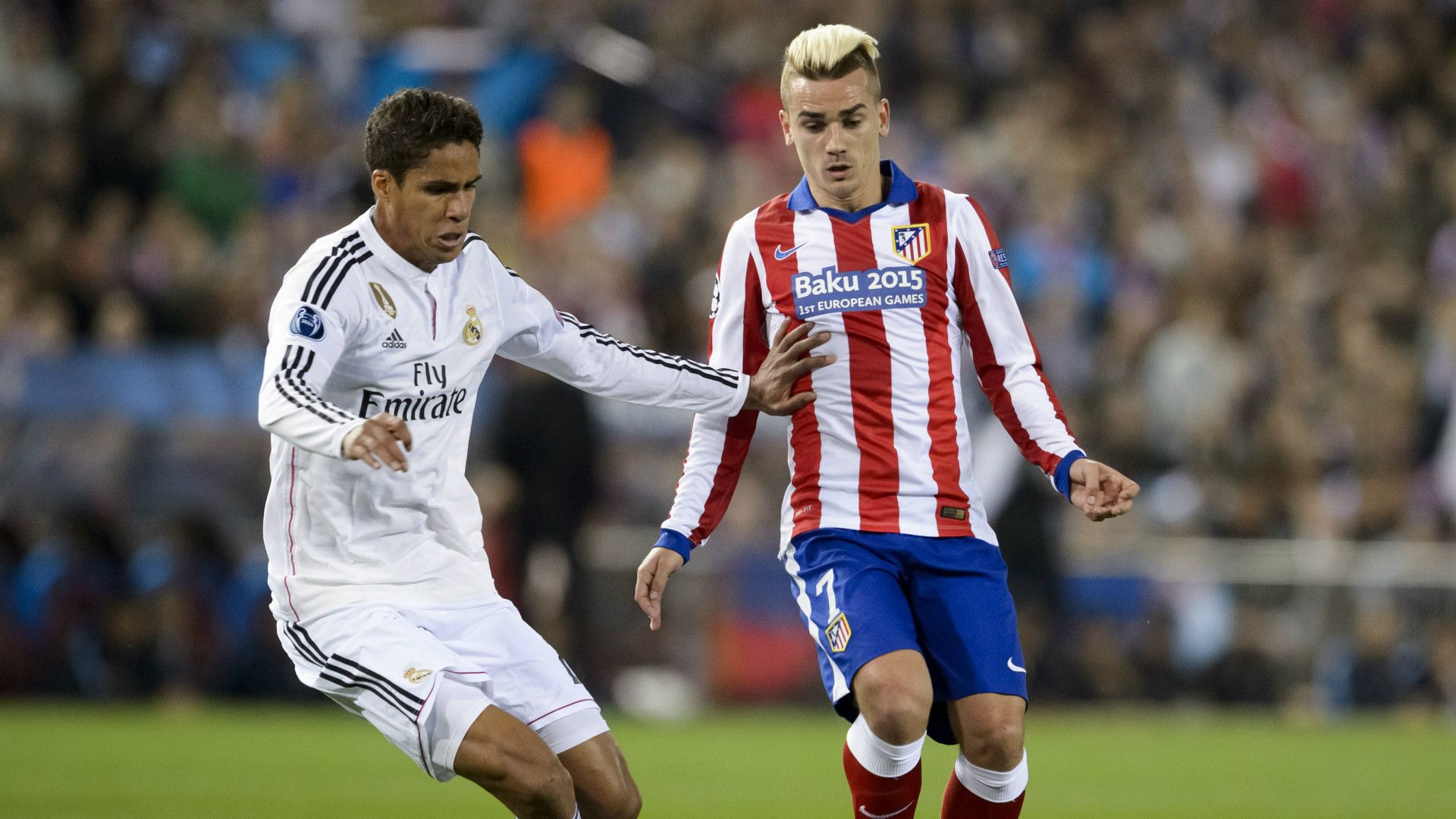 Raphael Varane Antoine Griezmann Atletico Madrid Real Madrid Champions League 14042015