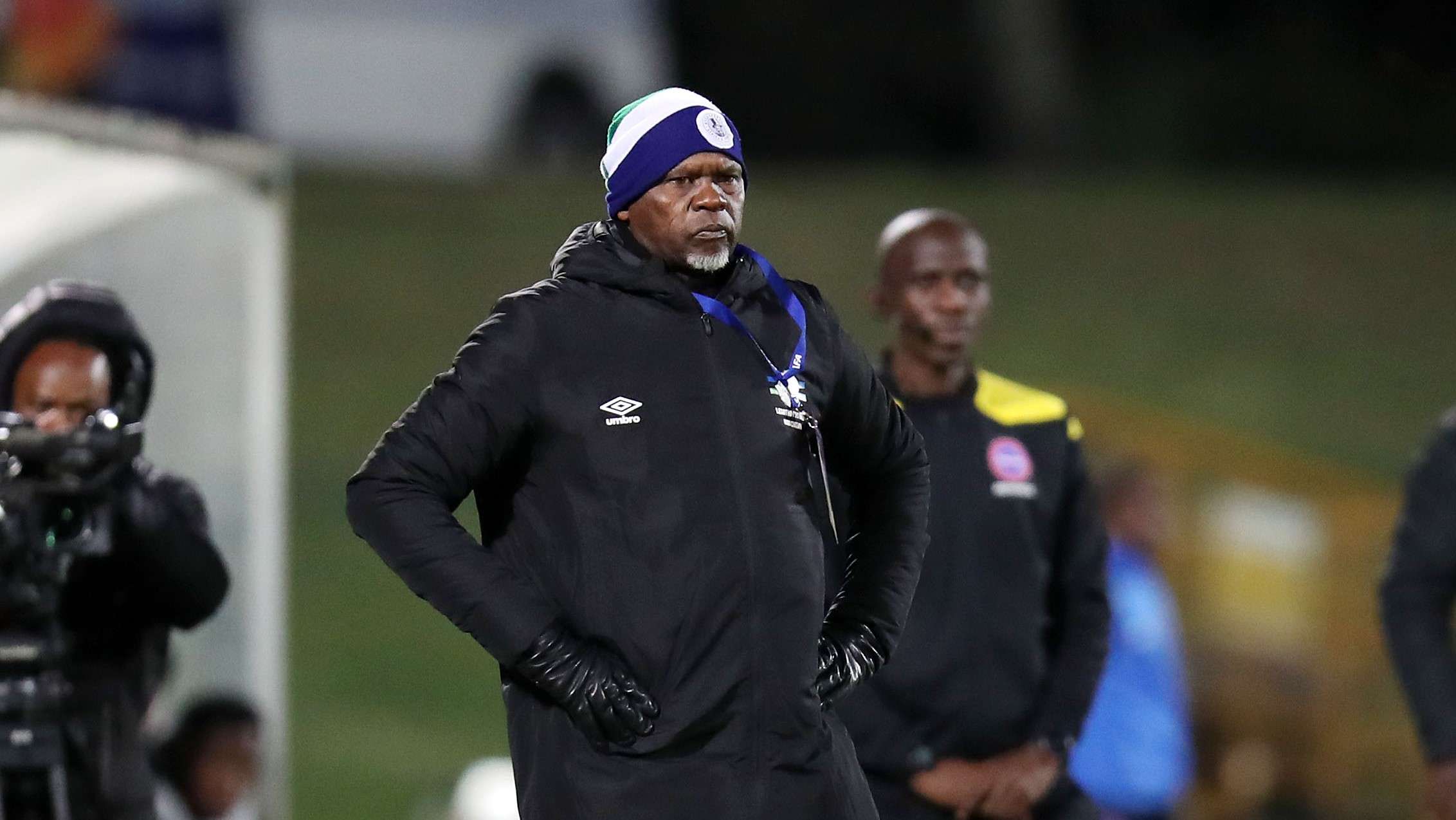 Lesotho head coach Leslie Notsi
