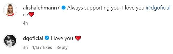 Douglas Luiz Alisha Lehmann love you Copa